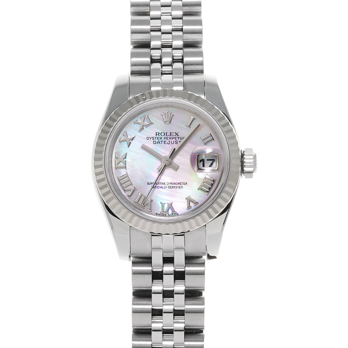 DATE JUST 179174NR M (manufactured around 2008) White MOP ROLEX Ladies [Pre-Owned].