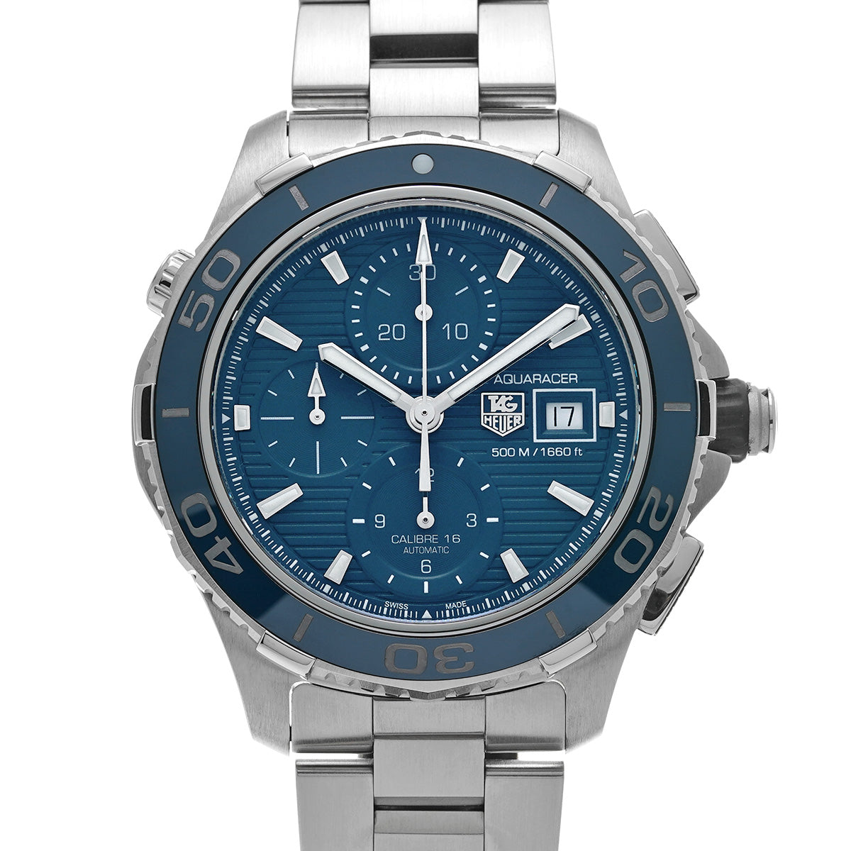 Aquaracer Calibre 16 Chronograph CAK2112.BA0833 Blue TAG HEUER Men's [Pre-Owned]