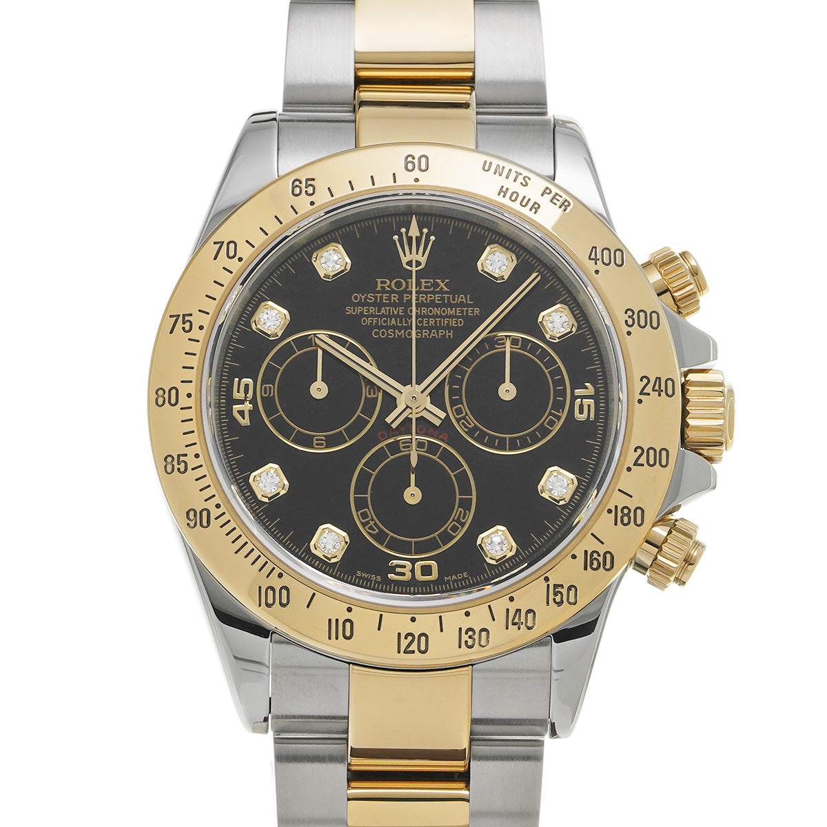 Cosmograph Daytona 116523G Y No. (manufactured around 2002) Black/Diamond ROLEX Men's [Pre-Owned].