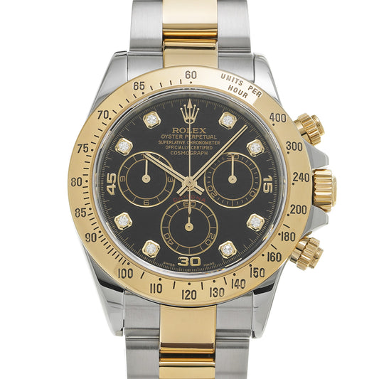 Cosmograph Daytona 116523G Y No. (manufactured around 2002) Black/Diamond ROLEX Men's [Pre-Owned].