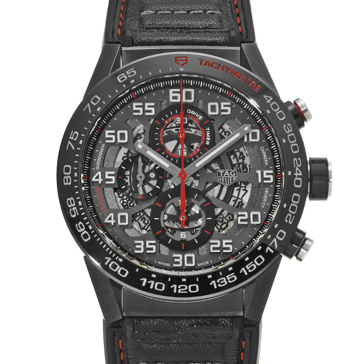 CARRERA CALIBRE HEUER 01 Chronograph CAR2A1H.FT6101 Black TAG HEUER Men's [Pre-Owned].