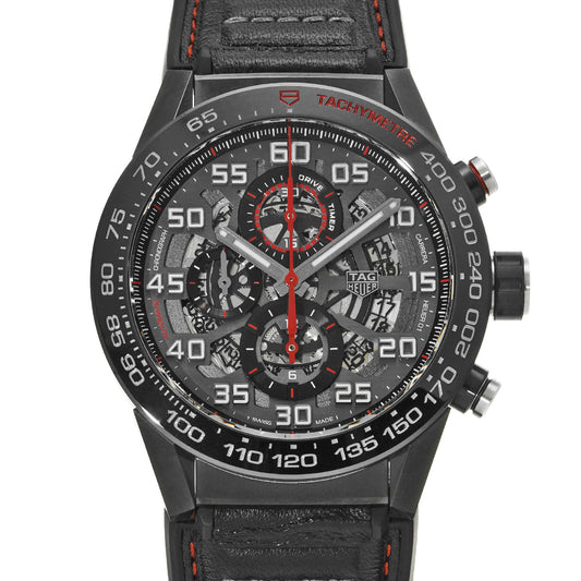 CARRERA CALIBRE HEUER 01 Chronograph CAR2A1H.FT6101 Black TAG HEUER Men's [Pre-Owned].