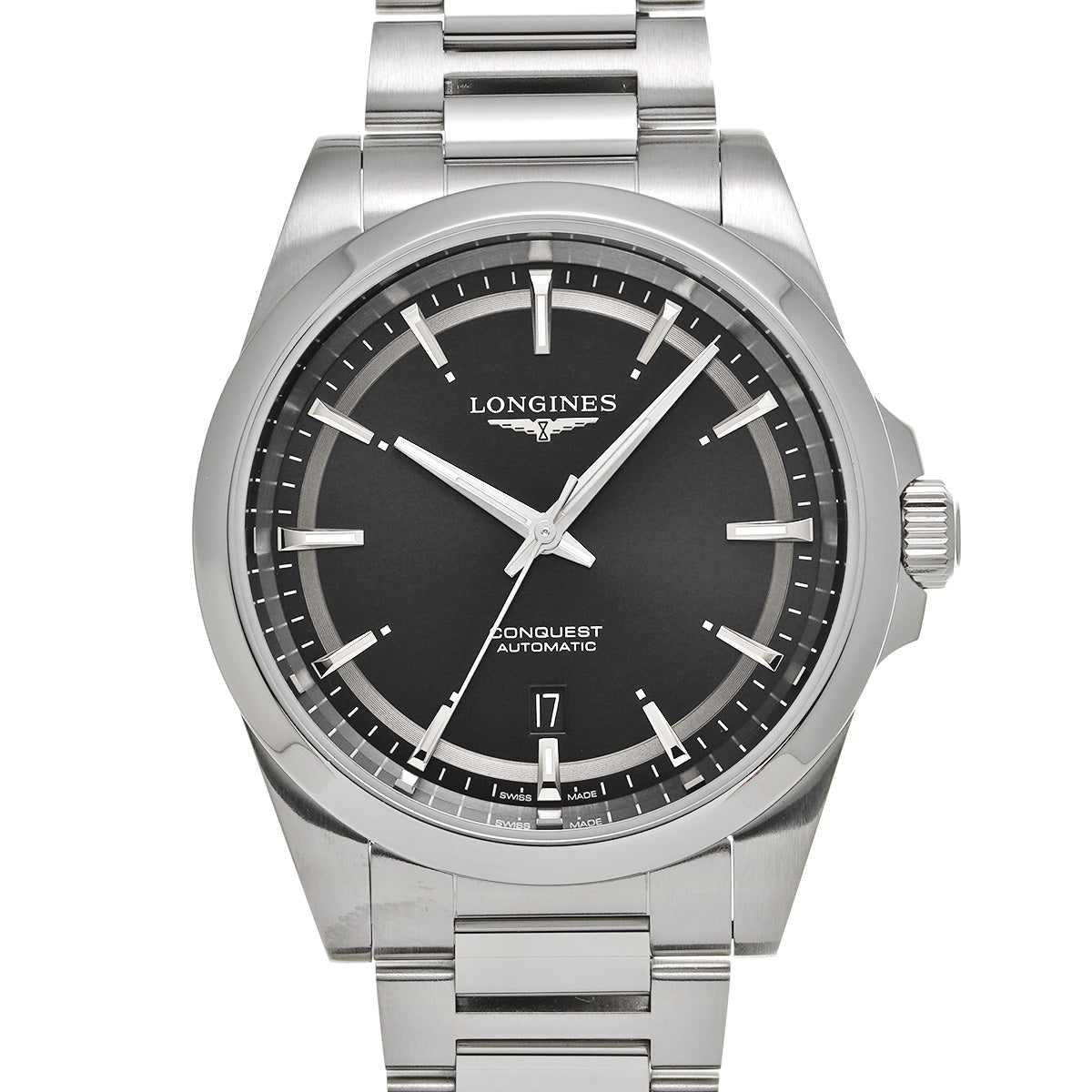 Conquest L3.830.4.52.6 Black LONGINES Men's [Pre-Owned].
