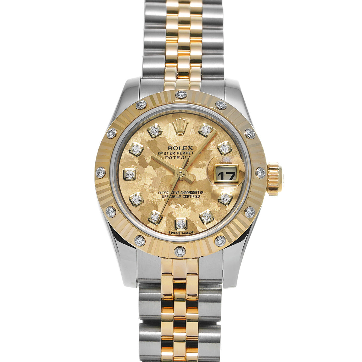 Lady Datejust 26 179313G Random Serial Gold Crystal/Diamond ROLEX Ladies [Pre-Owned].