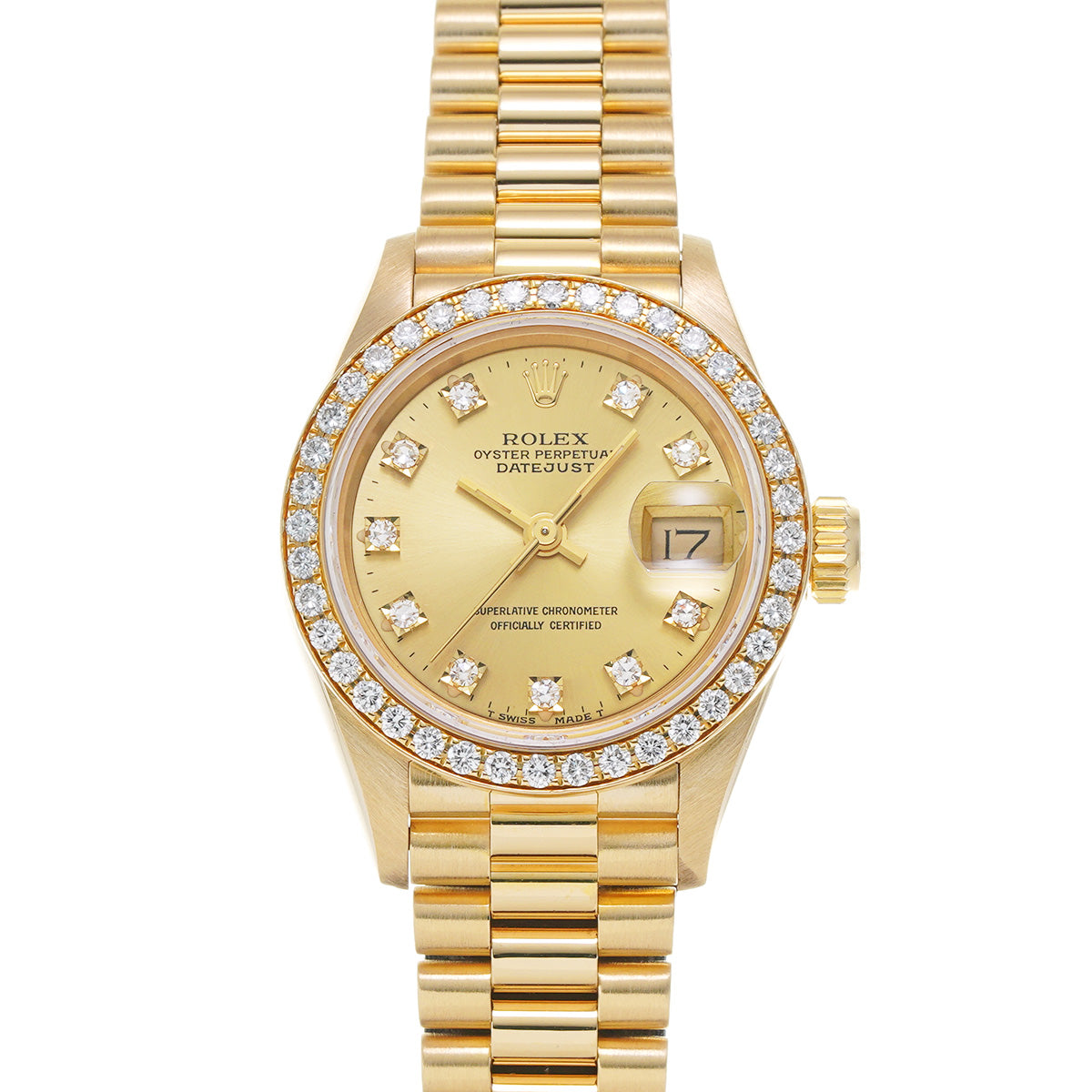 DATE JUST 69138G E (manufactured circa 1991) Champagne/Diamond ROLEX Ladies [Pre-Owned].