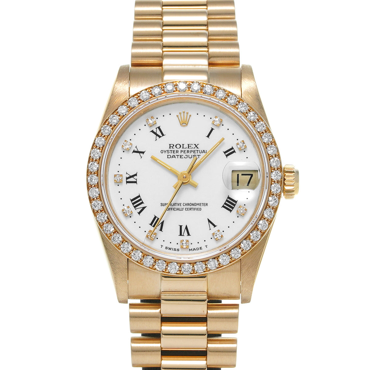 DATE JUST 68288G 94th (manufactured circa 1986) White/Diamond ROLEX Unisex [Pre-Owned].