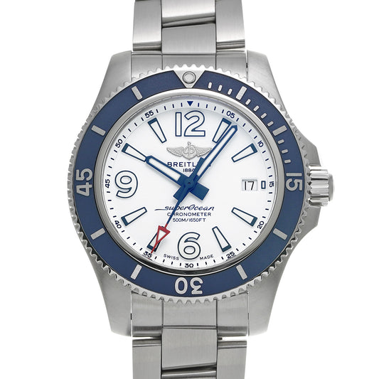 Super Ocean Automatic 42 A17366D81A1A1 White BREITLING Men's [Pre-Owned].