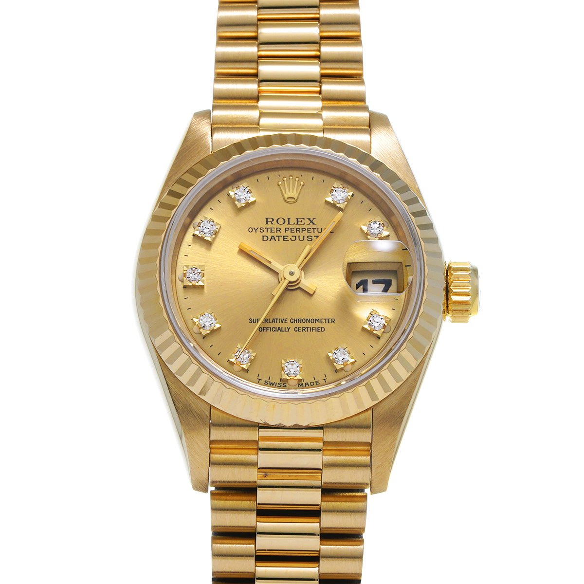 DATE JUST 69178G S (made around 1994) Champagne/Diamond ROLEX Ladies [Pre-Owned].