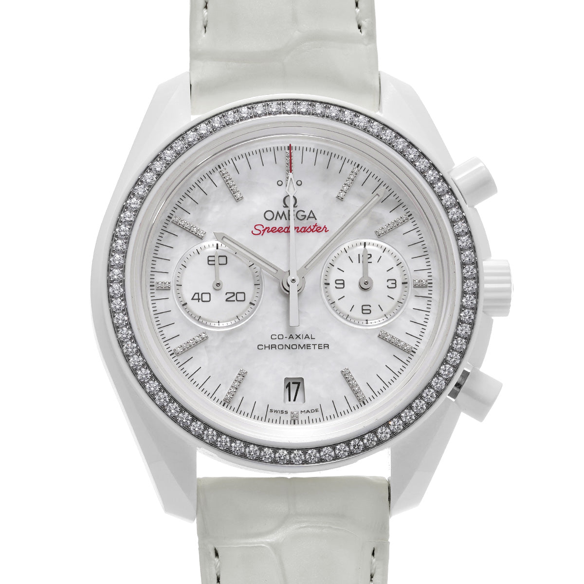 Speedmaster Dark Side of the Moon 311.98.44.51.55.001 White MOP/Diamond OMEGA Ladies [Pre-Owned].
