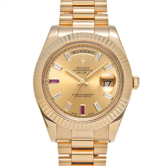 Day-Date II 218238BG Random Serial Champagne/Diamond/Ruby ROLEX Men's [Pre-Owned].