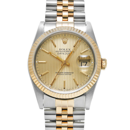 Datejust 16233 R (manufactured circa 1987) Champagne Tapestry ROLEX Men's [Pre-Owned].