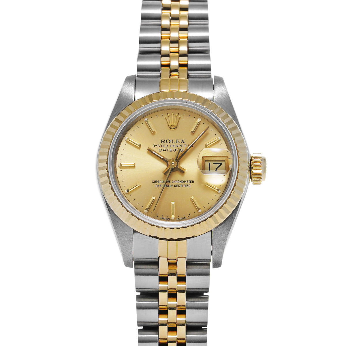 DATE JUST 69173 Series 97 (manufactured circa 1986) Champagne ROLEX Ladies [Pre-Owned].