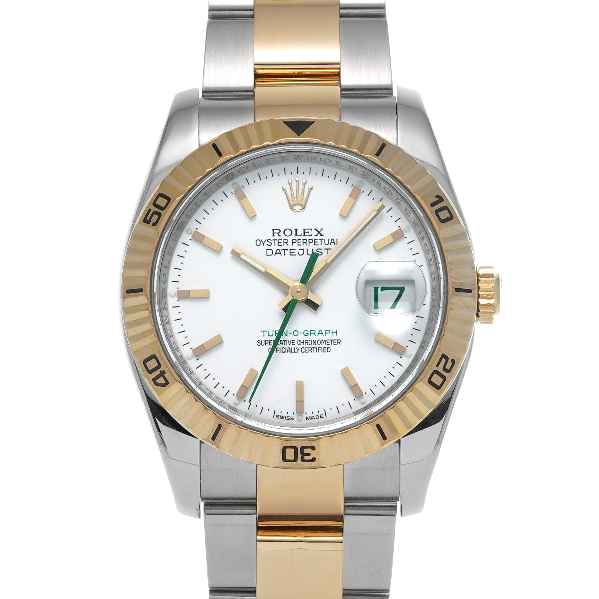 DATE JUST TURNOGRAPH 116263 F (manufactured circa 2004) White ROLEX Men's [Pre-Owned].