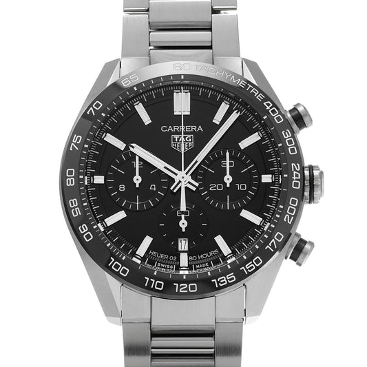 CARRERA Calibre Heuer 02 Sport Chronograph CBN2A1B.BA0643 Black TAG HEUER Men's [Pre-Owned].