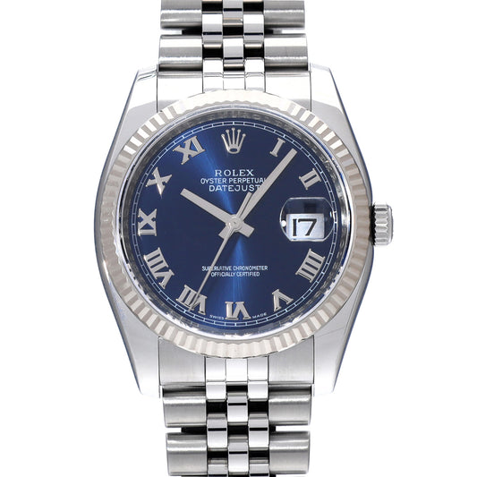 DATE JUST 116234 V (manufactured circa 2009) Blue ROLEX Men's [Pre-Owned].