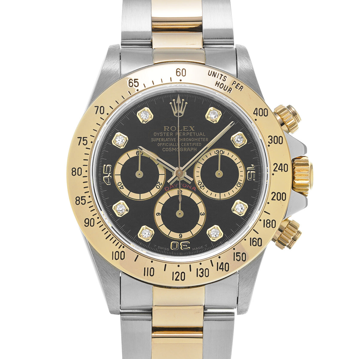 Cosmograph Daytona 16523G L (manufactured around 1990) Black/Diamond ROLEX Men's [Pre-Owned].