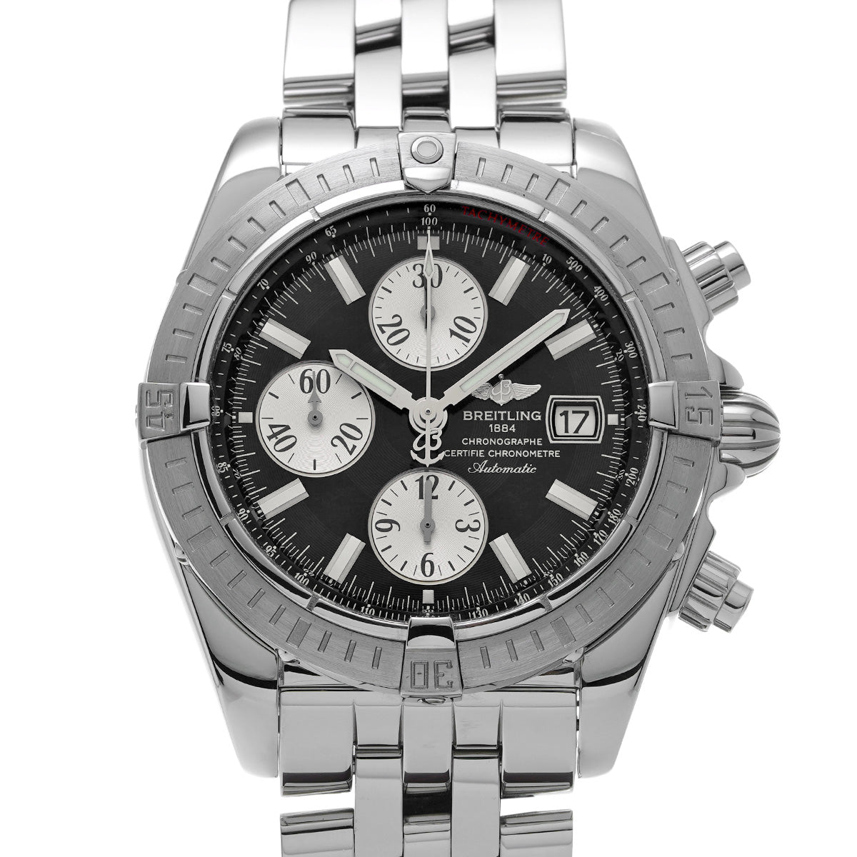 Chronomat Evolution A156B19PA Black/Silver BREITLING Men's [Pre-Owned]