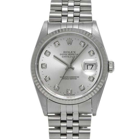 DATE JUST 16234G F (manufactured circa 2003) Silver/Diamond ROLEX Men's [Pre-Owned].