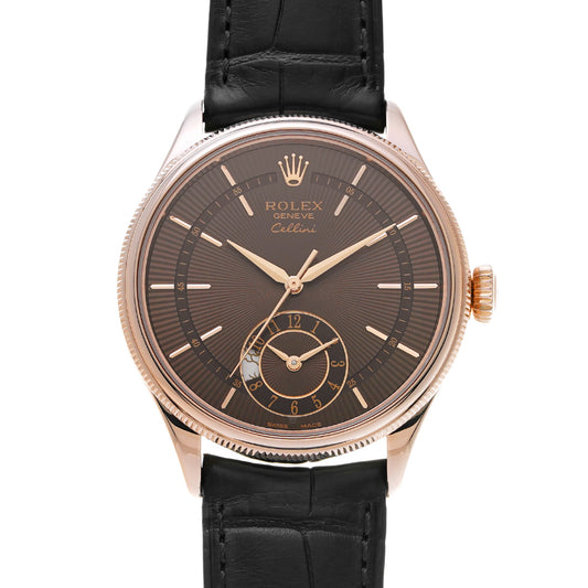 Cellini Dual Time 50525 Random Serial Chocolate Brown ROLEX Men's [Pre-Owned].