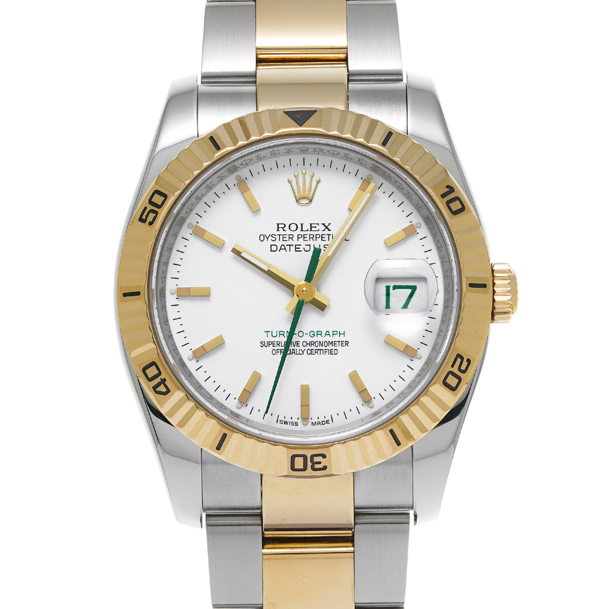 DATE JUST TURNOGRAPH 116263 D (manufactured circa 2005) White ROLEX Men's [Pre-Owned].