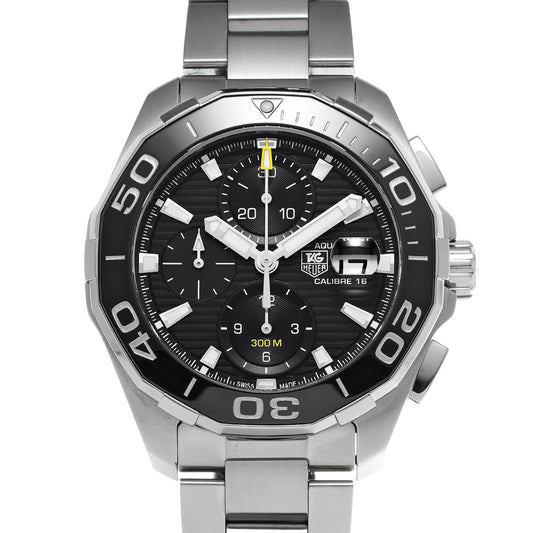 Aquaracer Calibre 16 Chronograph CAY211A.BA0927 Black TAG HEUER Men's [Pre-Owned]