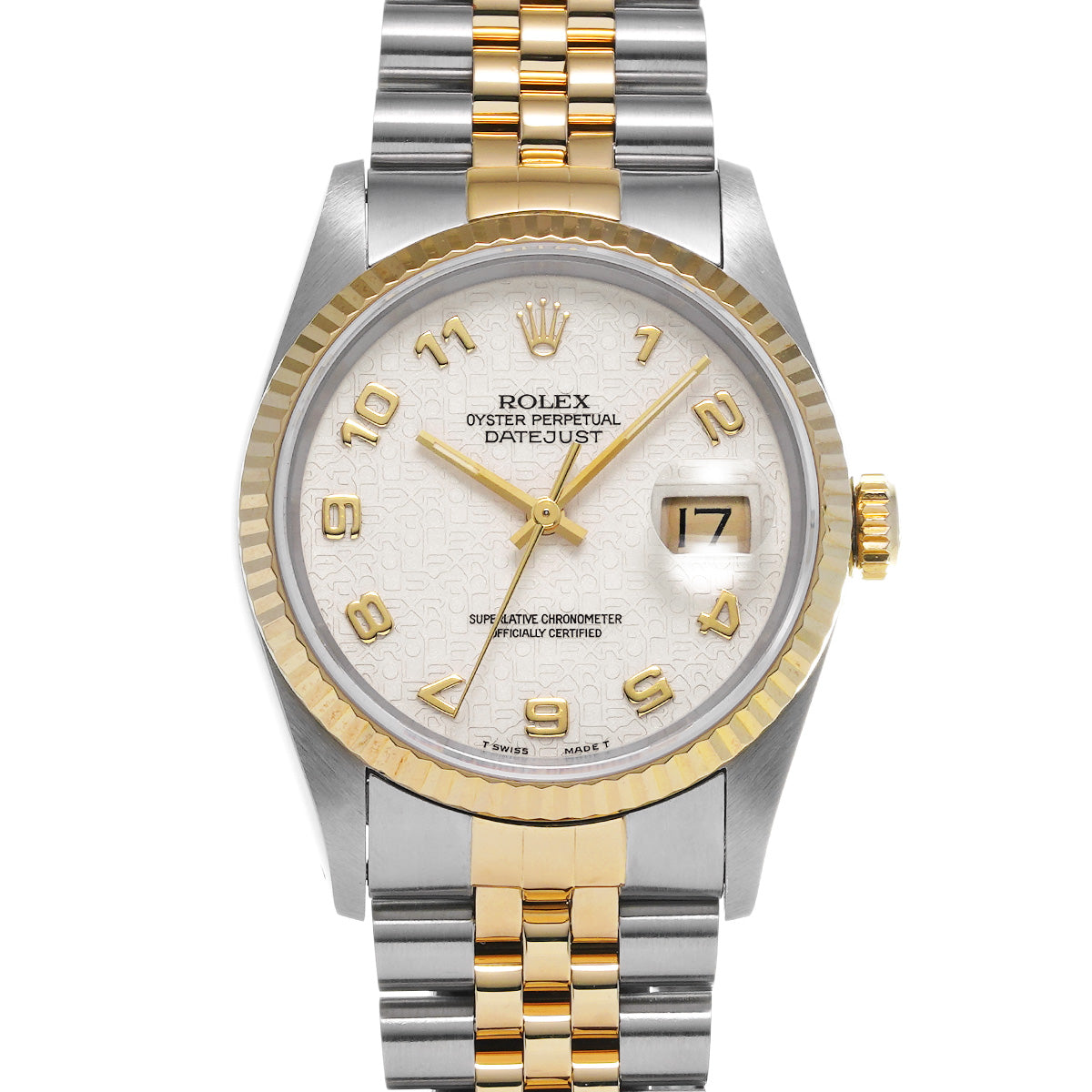 Datejust 16233 X (manufactured circa 1991) Ivory Computer ROLEX Men's [Pre-Owned].