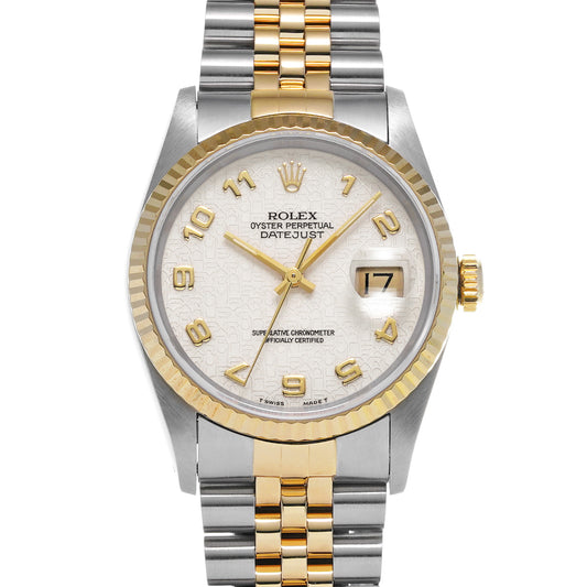 Datejust 16233 X (manufactured circa 1991) Ivory Computer ROLEX Men's [Pre-Owned].