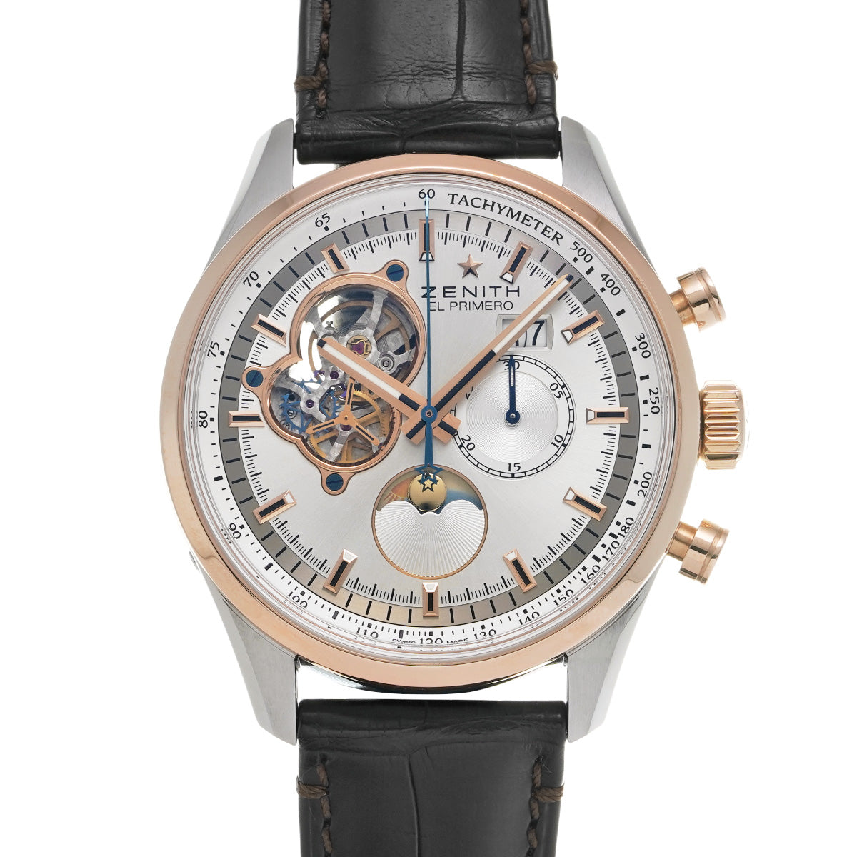 Chronomaster El Primero Open Moon &amp; Sunphase 51.2160.4047/01.C713 Silver ZENITH Men's [Pre-owned]
