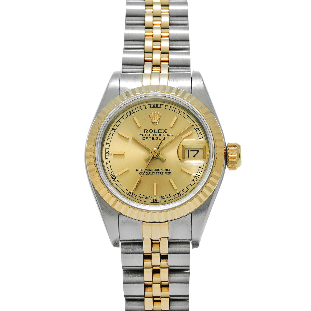 DATE JUST 69173 L (manufactured circa 1989) Champagne ROLEX Ladies [Pre-Owned].