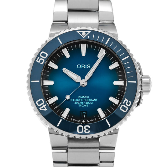Aquis Date Caliber 400 01 400 7763 4135-07 8 24 09PEB Blue ORIS Men's [pre-owned].