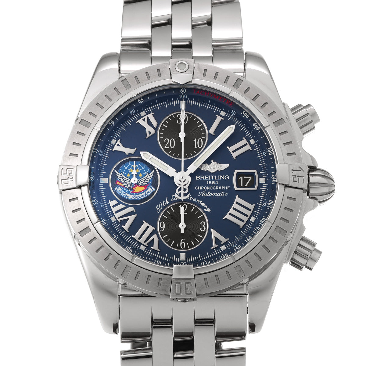 A156CBIPA Chronomat Evolution Blue Impulse Blue/Black BREITLING Men's [Pre-Owned].