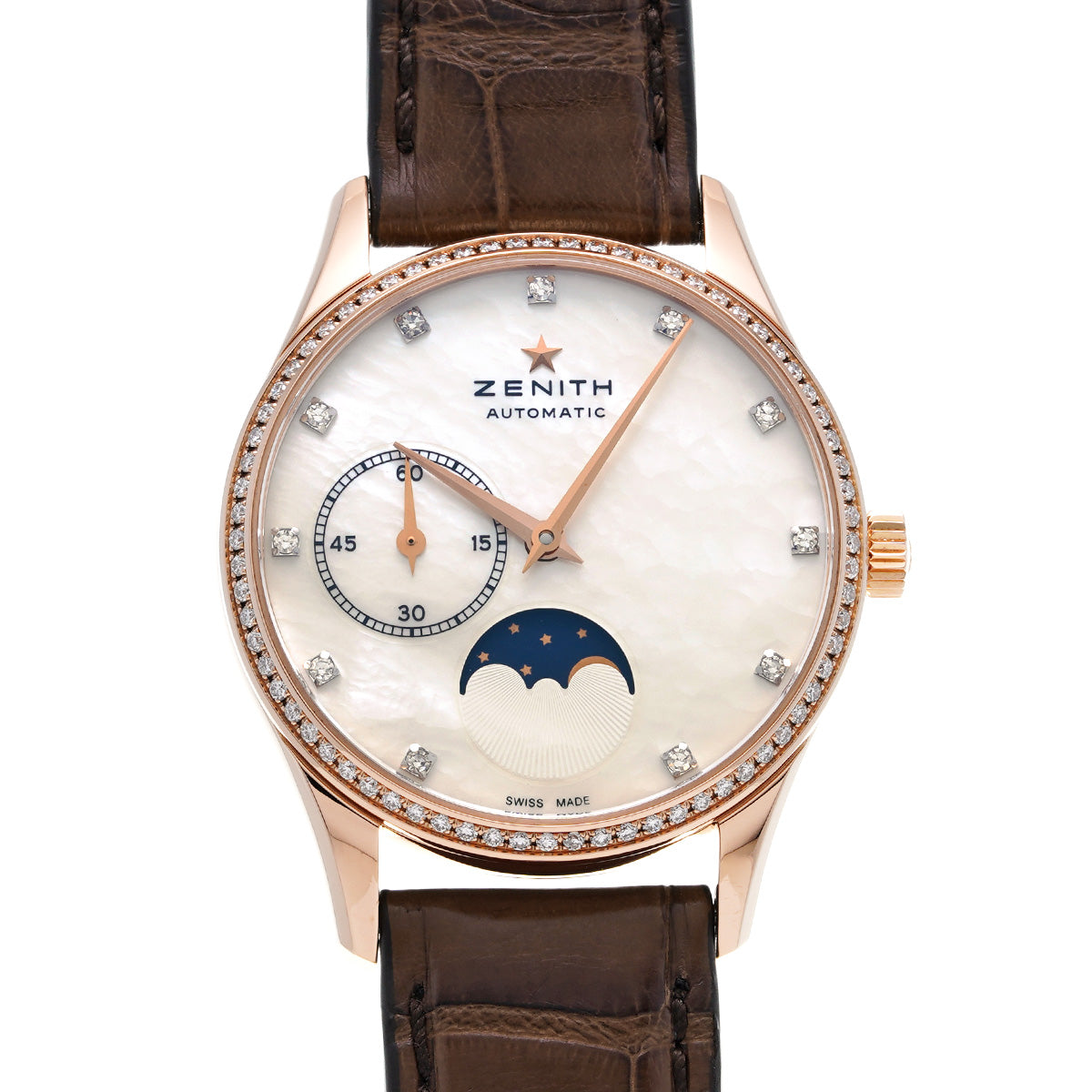 Ultrasyn Moonphase 22.2310.692/81.C709 White MOP/Diamond ZENITH Ladies [Pre-Owned]