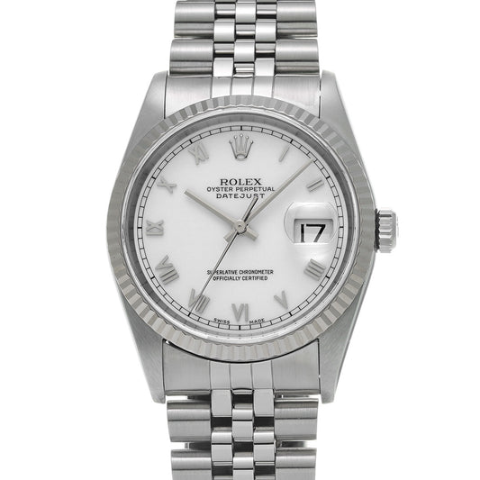 DATE JUST 16234 T (manufactured circa 1996) White ROLEX Men's [Pre-Owned].