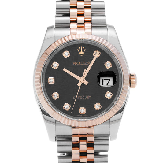 DATE JUST 116231G Random Serial Black Computer/Diamond ROLEX Men's [Pre-Owned].