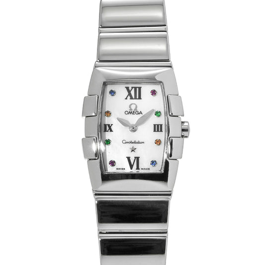 Constellation Mini Quadrera 1584.79.00 White MOP/Multicolor stones OMEGA Ladies [Pre-Owned].