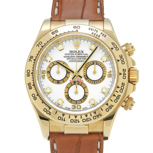 Cosmograph Daytona 116518G D (manufactured circa 2005) White/Diamond ROLEX Men's [Pre-Owned].