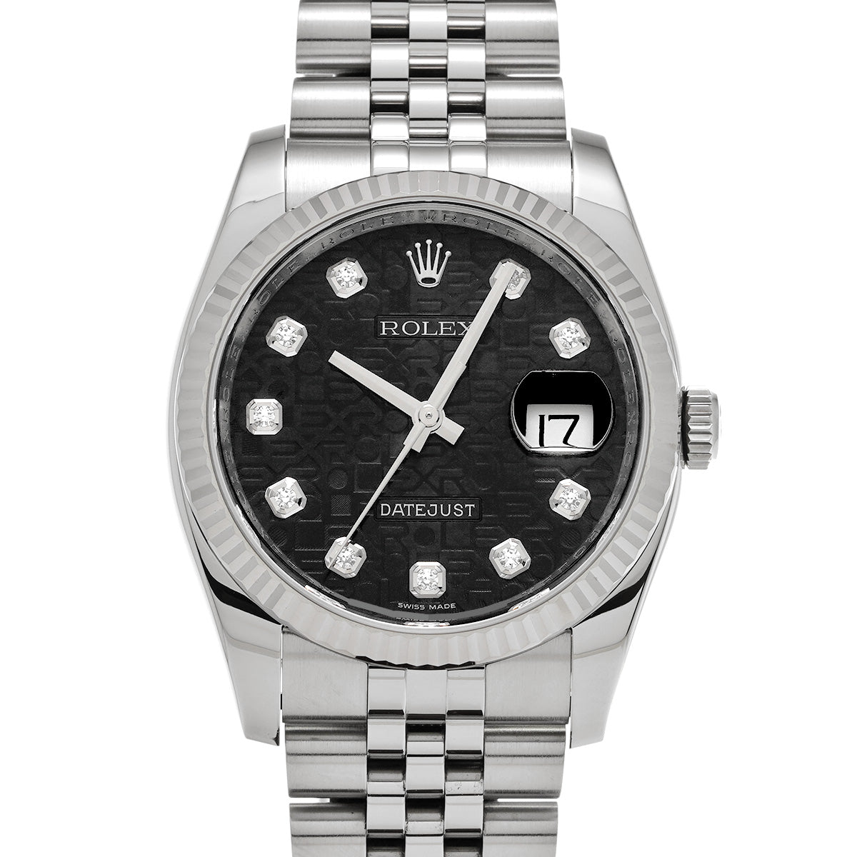 DATE JUST 116234G Random Serial Black Computer/Diamond ROLEX Men's [Pre-Owned].