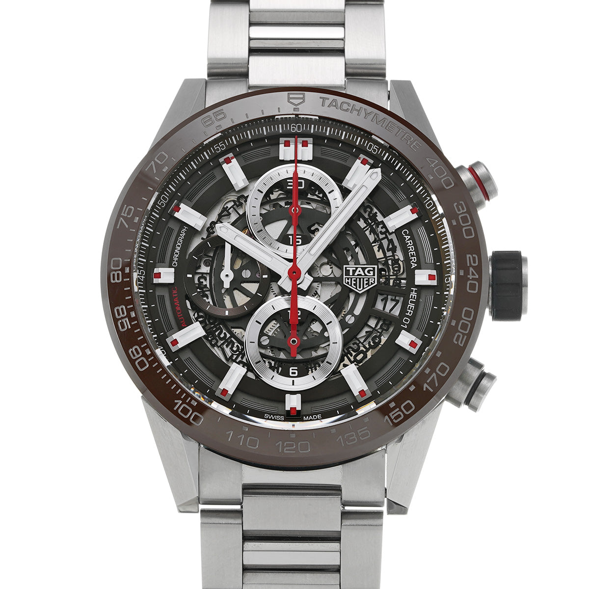 CARRERA CALIBRE HEUER 01 Chronograph CAR201U.BA0766 Brown TAG HEUER Men's [Pre-Owned].