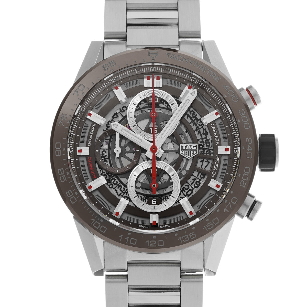 CARRERA CALIBRE HEUER 01 Chronograph CAR201U.BA0766 Brown TAG HEUER Men's [Pre-Owned].