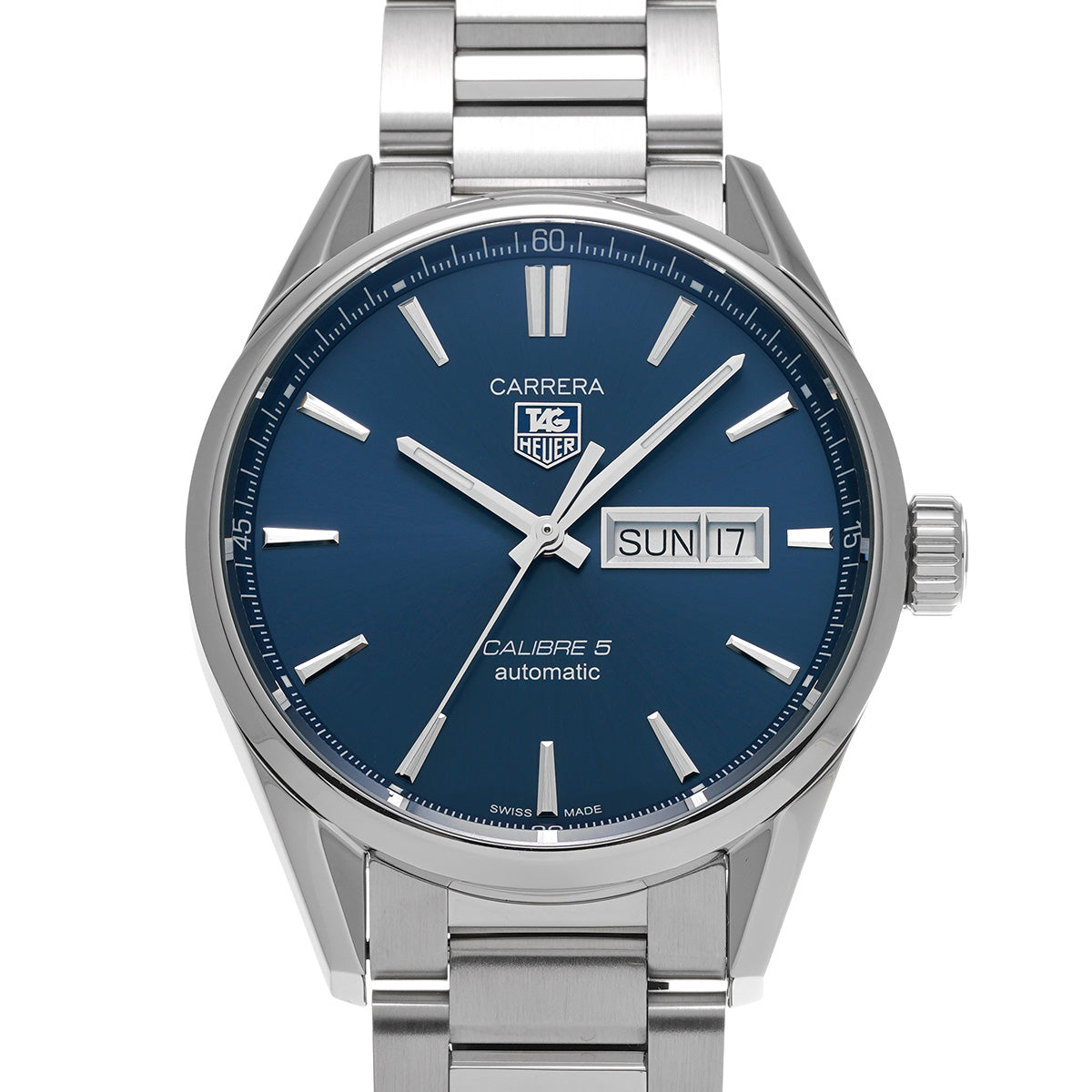 CARRERA Calibre 5 Day Date WAR201E.BA0723 Blue TAG HEUER Men's [Pre-Owned].