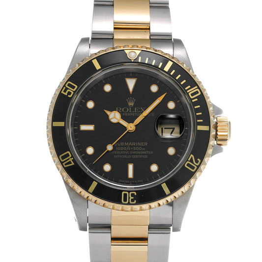 Submariner Date 16613 T (manufactured circa 1996) Black ROLEX Men's [Pre-Owned].