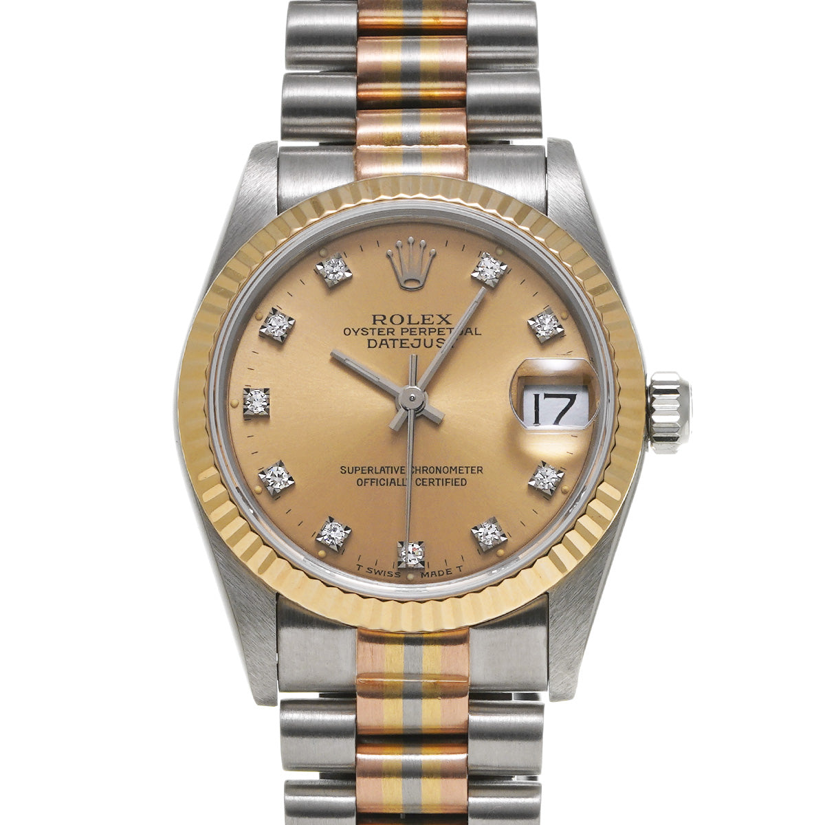 DATE JUST TRIDOR 68279GBIC 90's (manufactured circa 1985) Champagne/Diamond ROLEX Unisex [Pre-Owned].