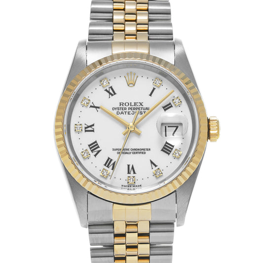 DATE JUST 16233G T (manufactured circa 1997) White/Diamond ROLEX Men's [Pre-Owned].