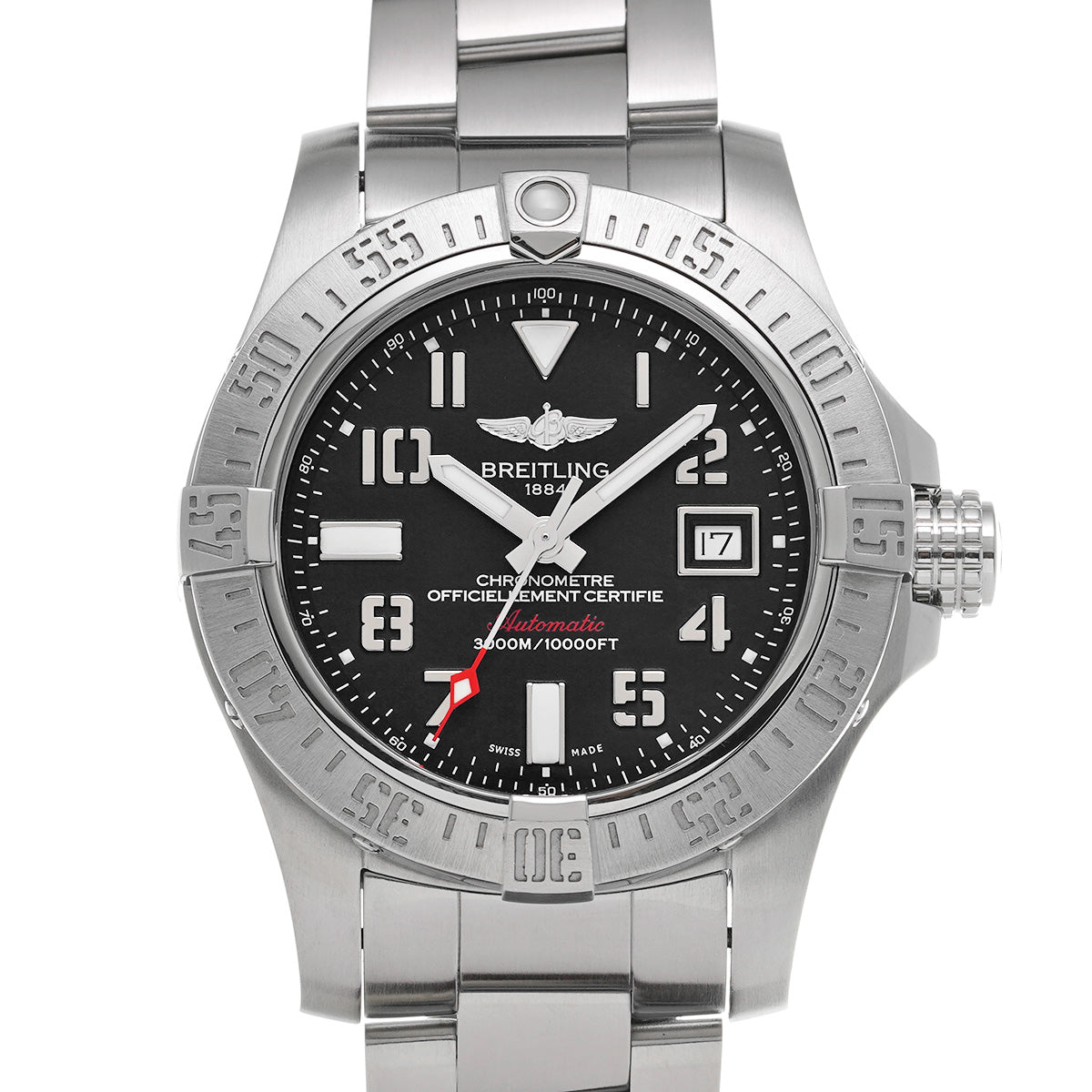 Avenger II Seawolf A1733110/BC31 Black BREITLING Men's [Pre-Owned].