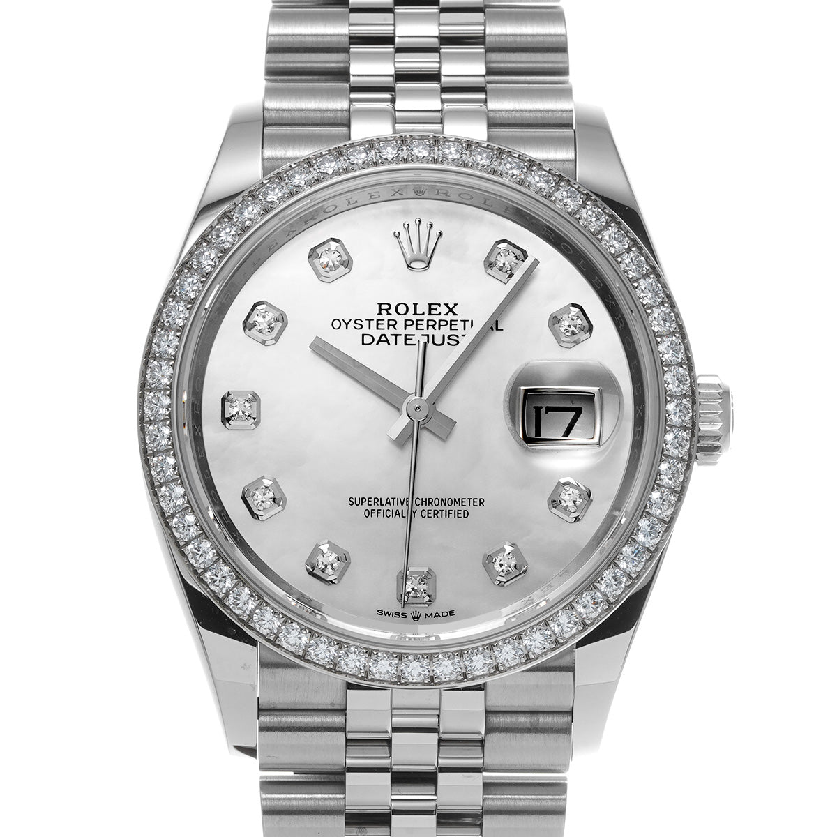 Datejust 36 126284RBR Random Serial White MOP/Diamond ROLEX Men's [Pre-Owned].