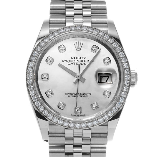 Datejust 36 126284RBR Random Serial White MOP/Diamond ROLEX Men's [Pre-Owned].