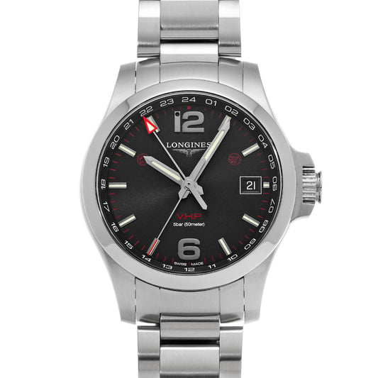 Conquest V.H.P. GMT L3.718.4.56.6 Black LONGINES Men's [Pre-Owned].