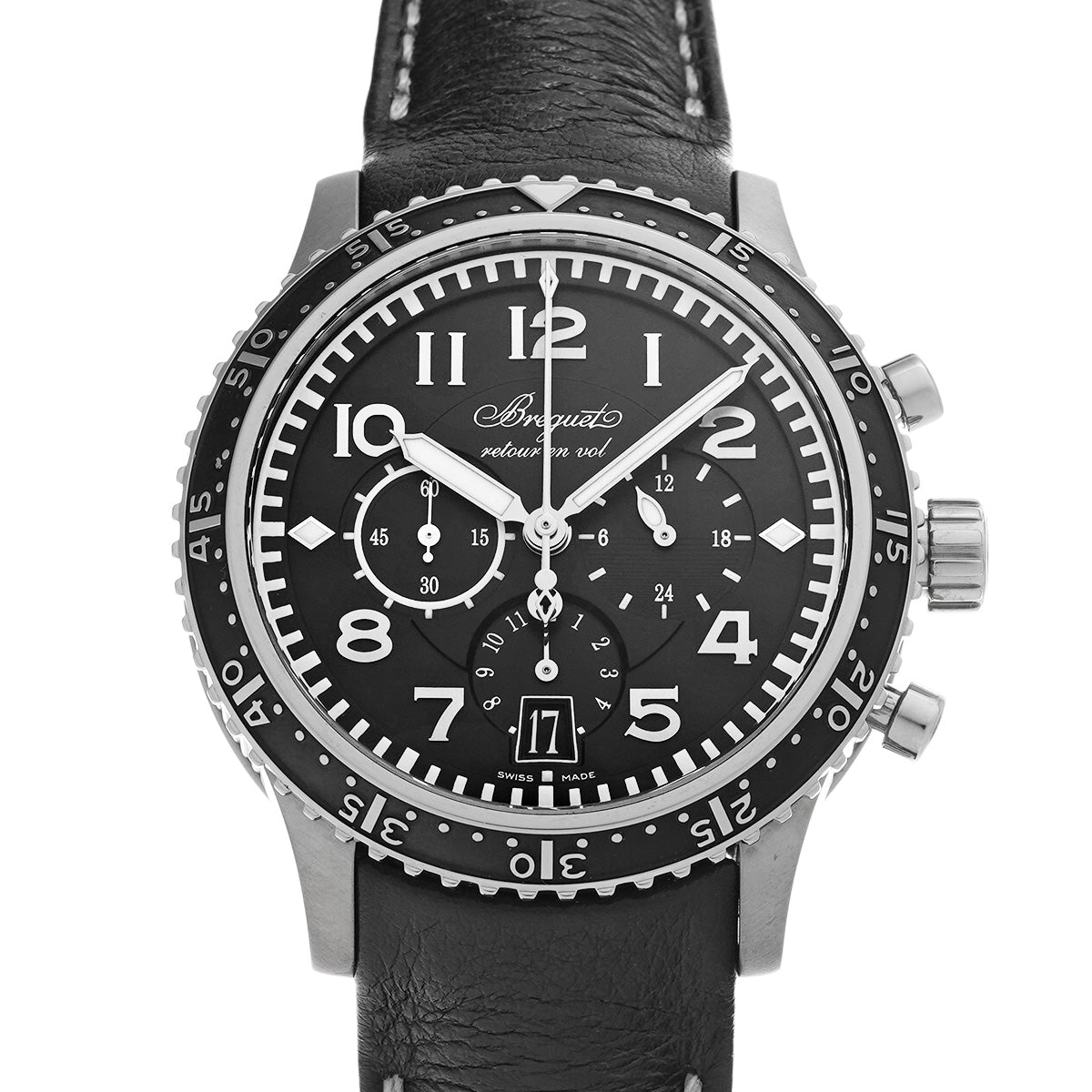 Transatlantique Type XXI 3810TI/H2/3ZU Black Breguet Men's [Pre-Owned].