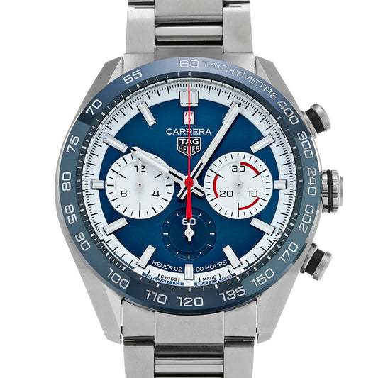 CARRERA Sport Chronograph 160th Anniversary Limited Edition Calibre 02 CBN2A1E.BA0643 Blue/White TAG HEUER Mens [Pre-Owned]
