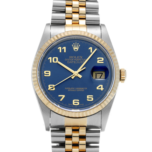 DATE JUST 16233 X (manufactured circa 1991) Blue ROLEX Men's [Pre-Owned].